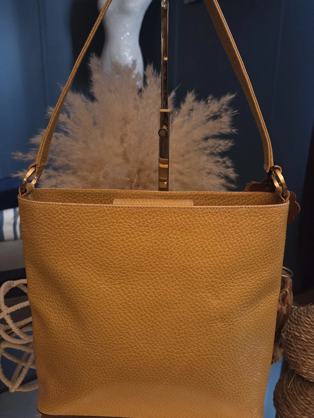 Kate Spade New York Made in Italy Mustard Pebbled Leather Bag + Roostercuster BC